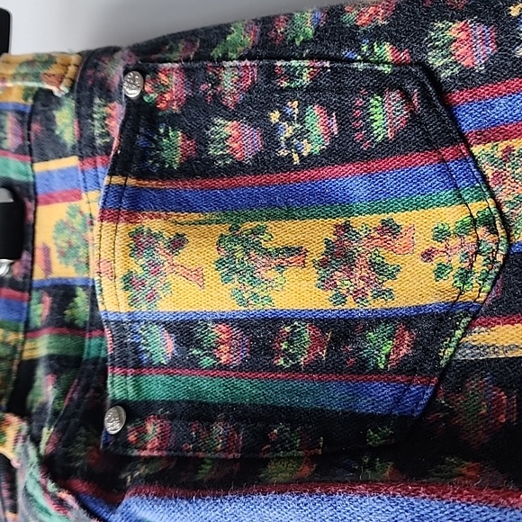 Vintage Versace Jeans Couture Fauna Rainbow Stripe Cotton Denim Jeans - Picture 7 of 11